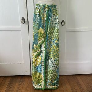 1970s Vintage Hostess Hippie Style Maxi Skirt Fits Up to Size L Palm Royale